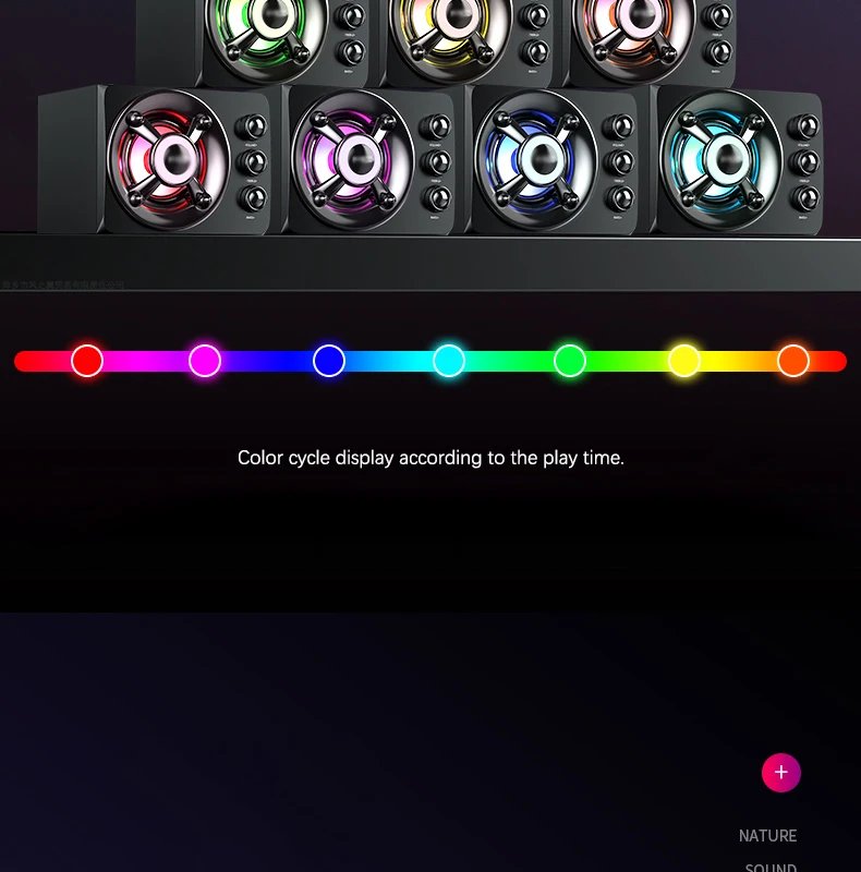 HIFI 3D Stereo Alto-falantes Coloridos LED Luz Pesada AUX USB Com Fio Sem Fio Bluetooth Áudio Home Theater Surround Som Bar TV HIFI 3D Stereo Alto-falantes Coloridos LED Luz Pesada AUX USB Com Fio Sem Fio Bluetooth Áudio Home Theater Surround Som Bar TV
