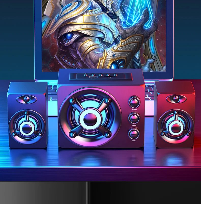 HIFI 3D Stereo Alto-falantes Coloridos LED Luz Pesada AUX USB Com Fio Sem Fio Bluetooth Áudio Home Theater Surround Som Bar TV HIFI 3D Stereo Alto-falantes Coloridos LED Luz Pesada AUX USB Com Fio Sem Fio Bluetooth Áudio Home Theater Surround Som Bar TV