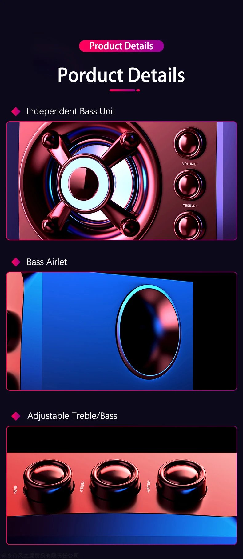 HIFI 3D Stereo Alto-falantes Coloridos LED Luz Pesada AUX USB Com Fio Sem Fio Bluetooth Áudio Home Theater Surround Som Bar TV HIFI 3D Stereo Alto-falantes Coloridos LED Luz Pesada AUX USB Com Fio Sem Fio Bluetooth Áudio Home Theater Surround Som Bar TV