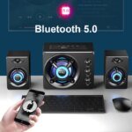 HIFI 3D Stereo Alto-falantes Coloridos LED Luz Pesada AUX USB Com Fio Sem Fio Bluetooth Áudio Home Theater Surround Som Bar TV - Image 5