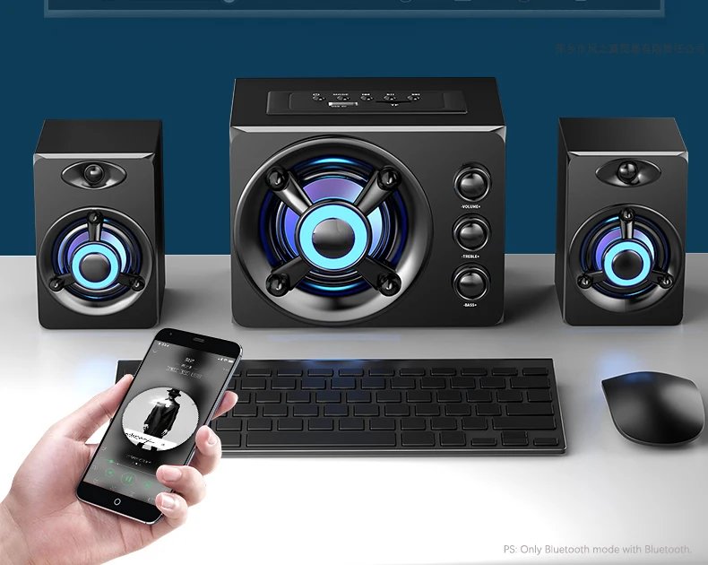 HIFI 3D Stereo Alto-falantes Coloridos LED Luz Pesada AUX USB Com Fio Sem Fio Bluetooth Áudio Home Theater Surround Som Bar TV HIFI 3D Stereo Alto-falantes Coloridos LED Luz Pesada AUX USB Com Fio Sem Fio Bluetooth Áudio Home Theater Surround Som Bar TV