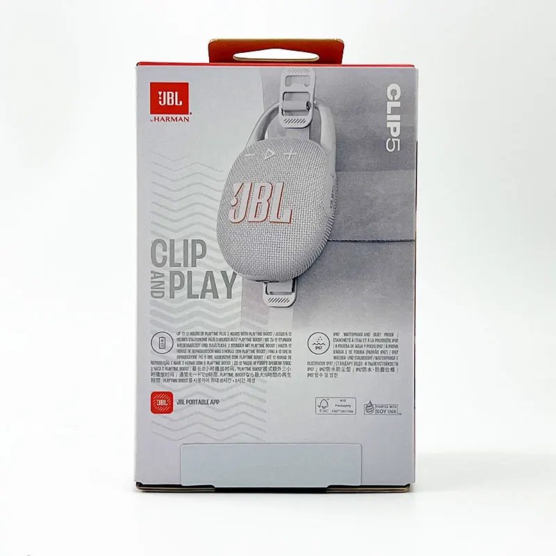 JBL Clip 5 Clip5 Ultra Portable Bluetooth Speaker Outdoor Mini Speaker Multi-Speaker Connection IP67 Waterproof 12 Hour Playtime