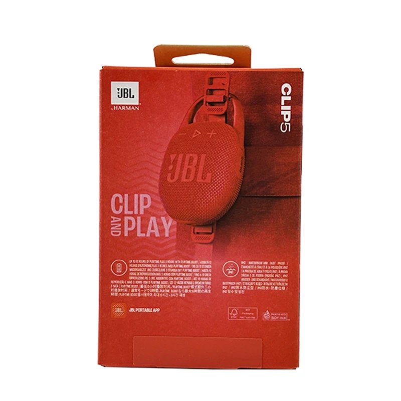 JBL Clip 5 Clip5 Ultra Portable Bluetooth Speaker Outdoor Mini Speaker Multi-Speaker Connection IP67 Waterproof 12 Hour Playtime