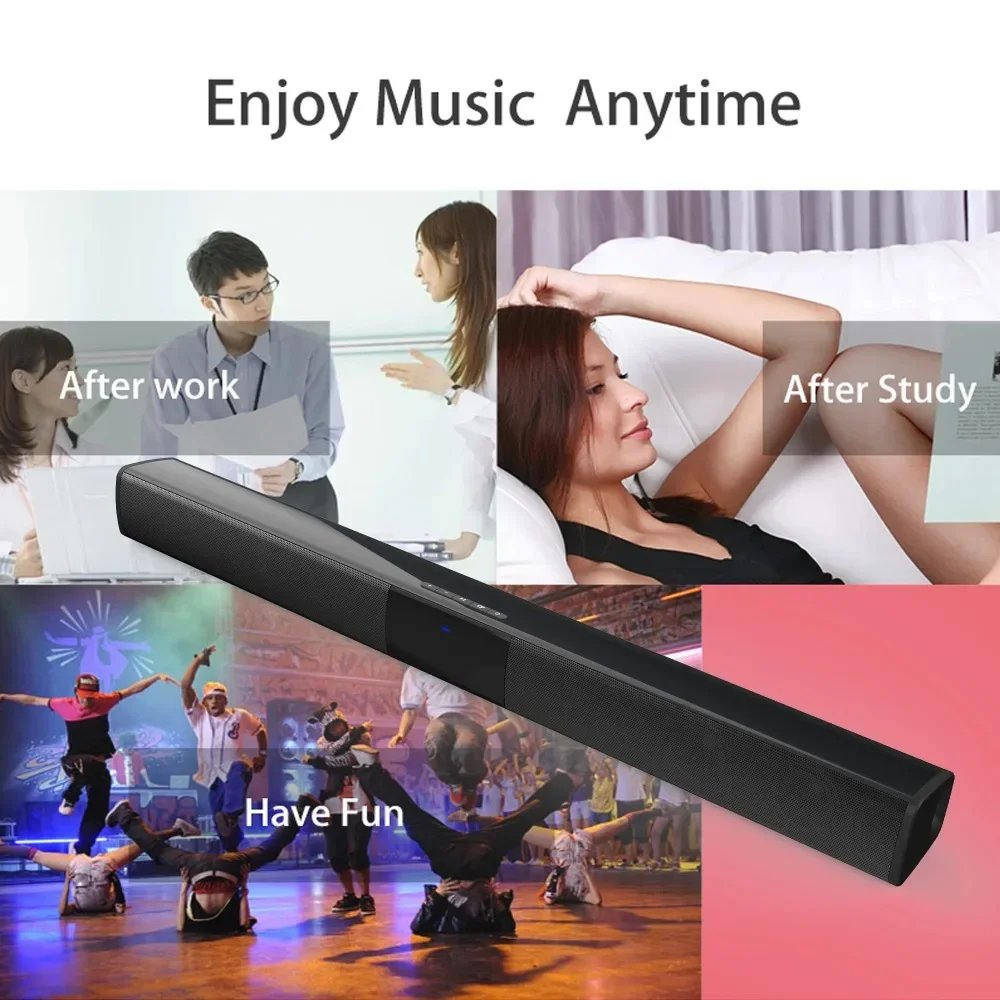 Powerful TV Soundbar Wired and Wireless Bluetooth Speaker Stereo Home Cinema Sound System with FM Radio Music Center Sound Bar