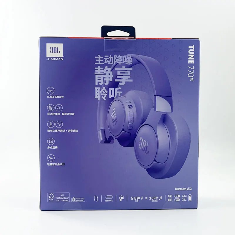 JBL Tune 770NC T770NC Original ANC Bluetooth 5.3 With LE Audio Upgrade 760NC Headphone Multi-Point Connection Headset 70H