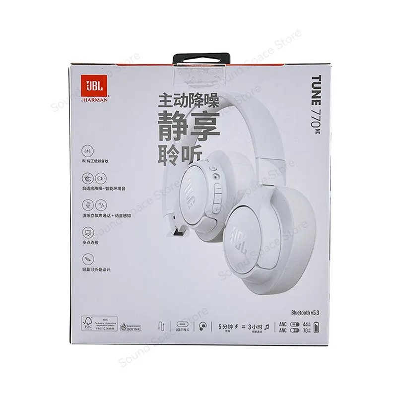 JBL Tune 770NC T770NC Original ANC Bluetooth 5.3 With LE Audio Upgrade 760NC Headphone Multi-Point Connection Headset 70H