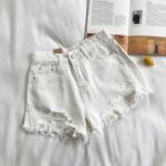 Korean Denim Shorts Women Summer Fashion Casual High Waist Ripped Jeans Pocket Tassel Y2K Hot Pants Streetwear Blue Trousers - Image 4