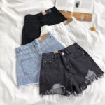Korean Denim Shorts Women Summer Fashion Casual High Waist Ripped Jeans Pocket Tassel Y2K Hot Pants Streetwear Blue Trousers - Image 2