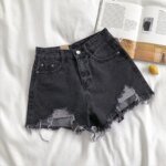Korean Denim Shorts Women Summer Fashion Casual High Waist Ripped Jeans Pocket Tassel Y2K Hot Pants Streetwear Blue Trousers - Image 3