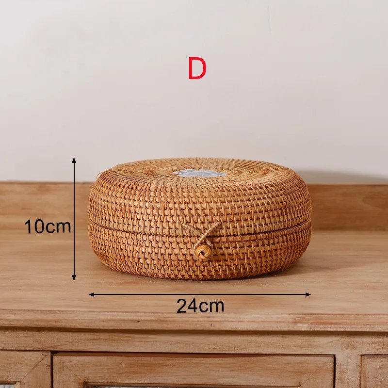 Creative Akifuji Woven Storage Basket Hand-held Rattan Sundry Tea Food Storage Box Kitchen Organizer and Storage Container