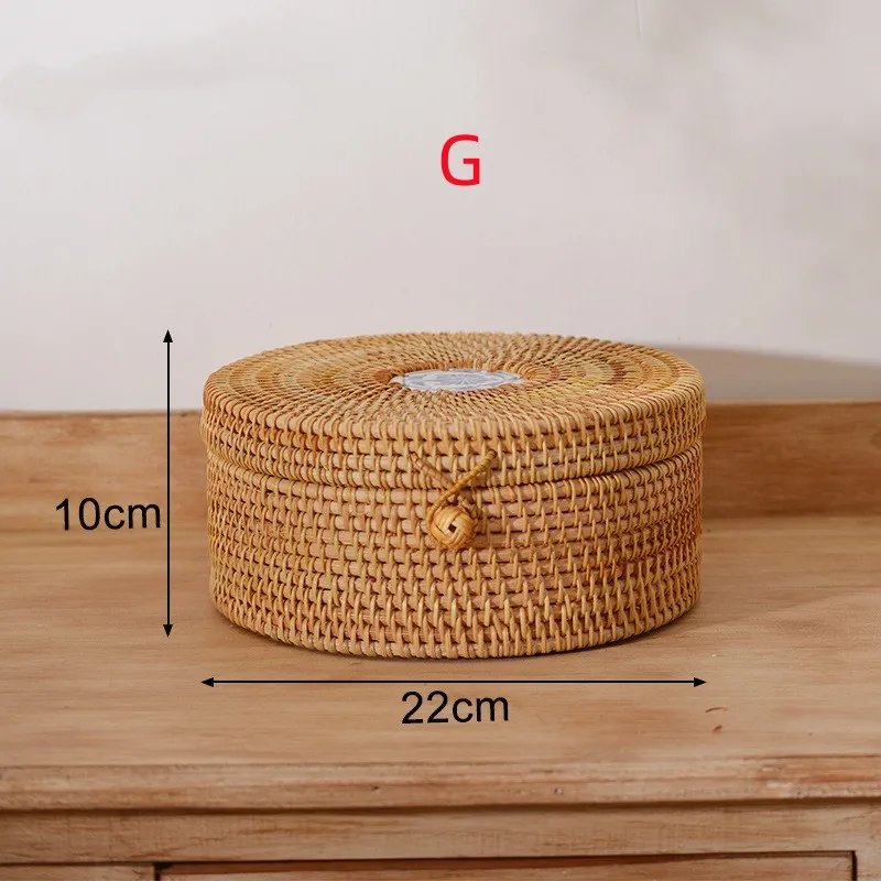 Creative Akifuji Woven Storage Basket Hand-held Rattan Sundry Tea Food Storage Box Kitchen Organizer and Storage Container