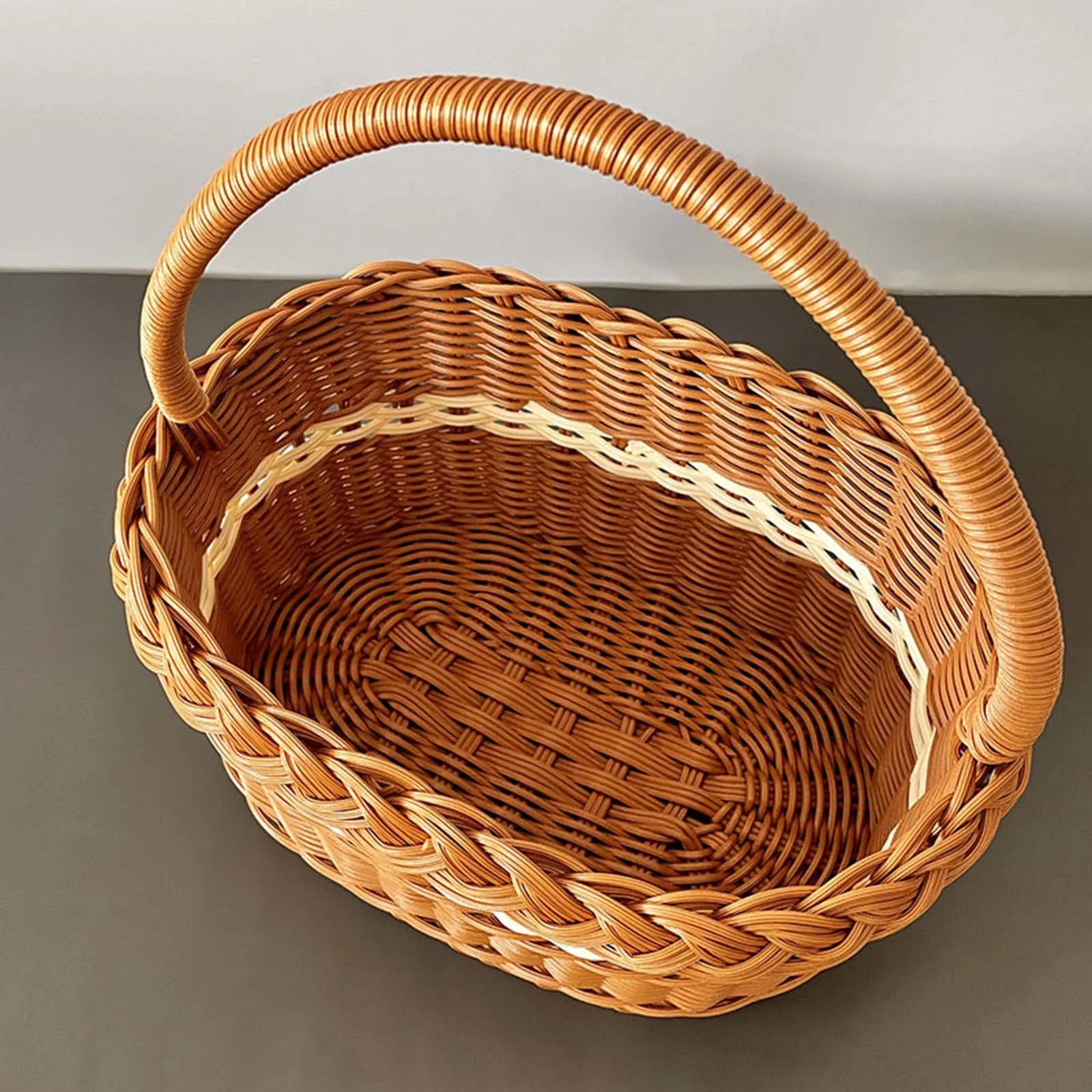 Picnic Baskets with Handles Flower Baskets Easter Basket Handwoven Storage Basket for Camping Wedding Garden Decoration