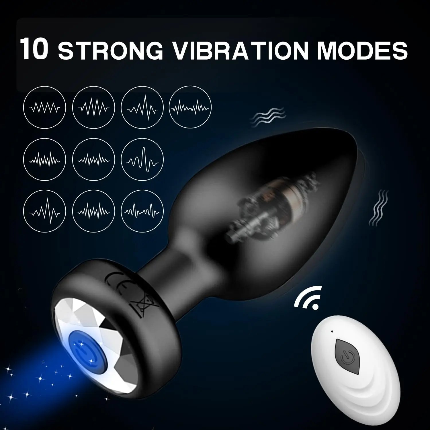 10 Modes Anal Plug Vibrator Vibrating Butt Plug Remote Control Anal Plug for Prostate Massage Adult Sex Toys for Men and Women