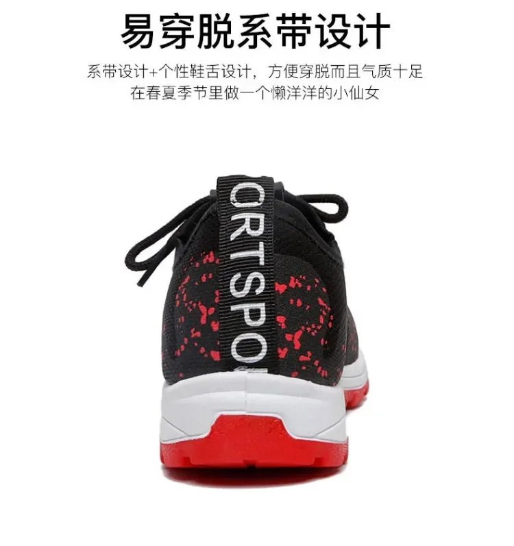 Vulcanize Shoes Women Platform Sneakers Summer Light Breathable Mesh Sports Shoes Ladies Outdoor Wear-resistant Jogging Trainers
