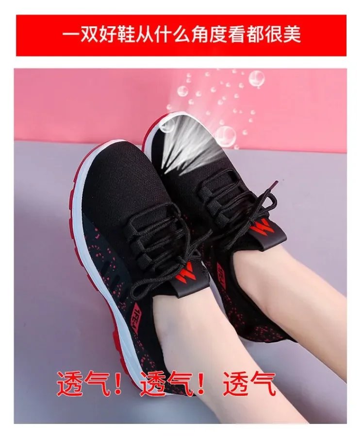 Vulcanize Shoes Women Platform Sneakers Summer Light Breathable Mesh Sports Shoes Ladies Outdoor Wear-resistant Jogging Trainers