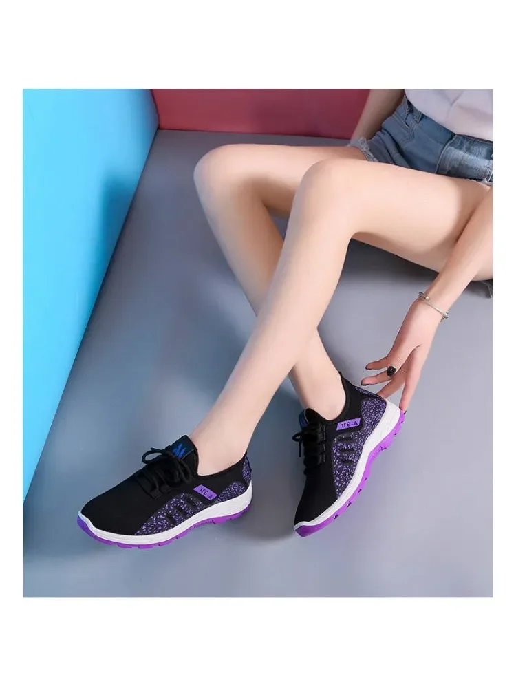 Vulcanize Shoes Women Platform Sneakers Summer Light Breathable Mesh Sports Shoes Ladies Outdoor Wear-resistant Jogging Trainers