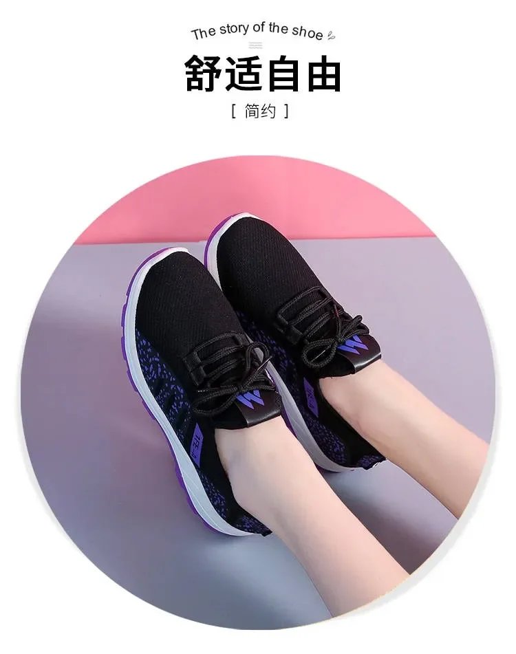 Vulcanize Shoes Women Platform Sneakers Summer Light Breathable Mesh Sports Shoes Ladies Outdoor Wear-resistant Jogging Trainers