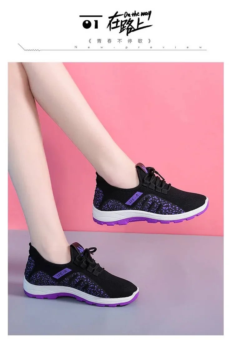 Vulcanize Shoes Women Platform Sneakers Summer Light Breathable Mesh Sports Shoes Ladies Outdoor Wear-resistant Jogging Trainers