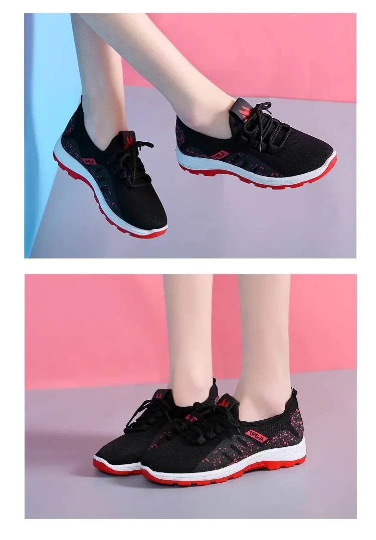Vulcanize Shoes Women Platform Sneakers Summer Light Breathable Mesh Sports Shoes Ladies Outdoor Wear-resistant Jogging Trainers