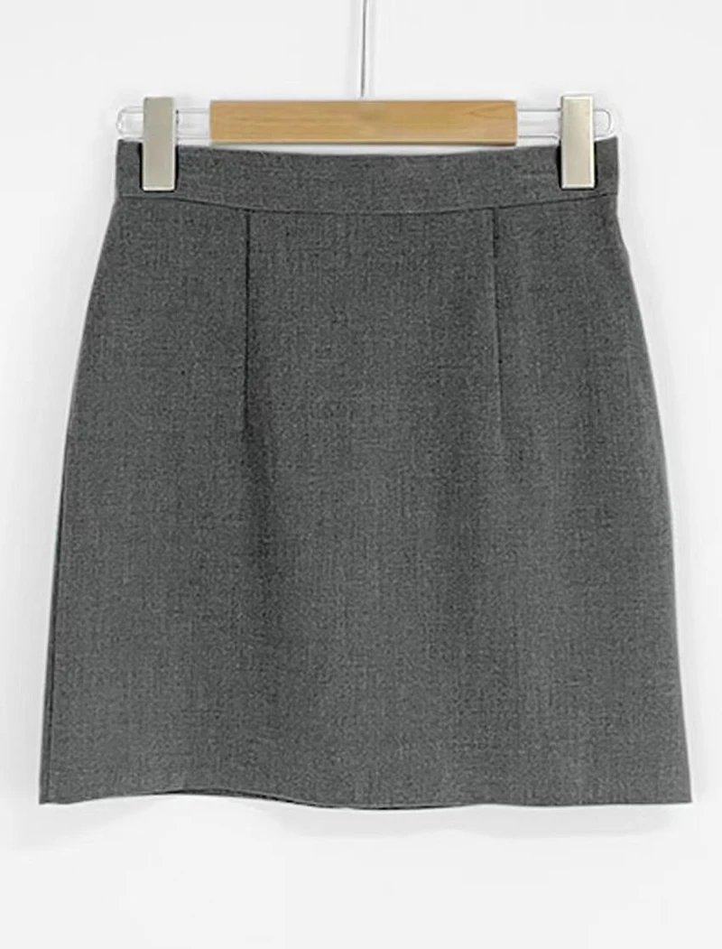 Office Women Hip Wrap Skirt Vintage Grey Suit Tight Mini Skirt Summer Korean Fashion High Waist Casual A Line Short Skirt Y2K