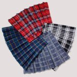 Large Plaid Pleated Women's Summer New Korean Version Suit Fabric High Waisted Slimming For Autumn And Winter Short Skirt - Image 3