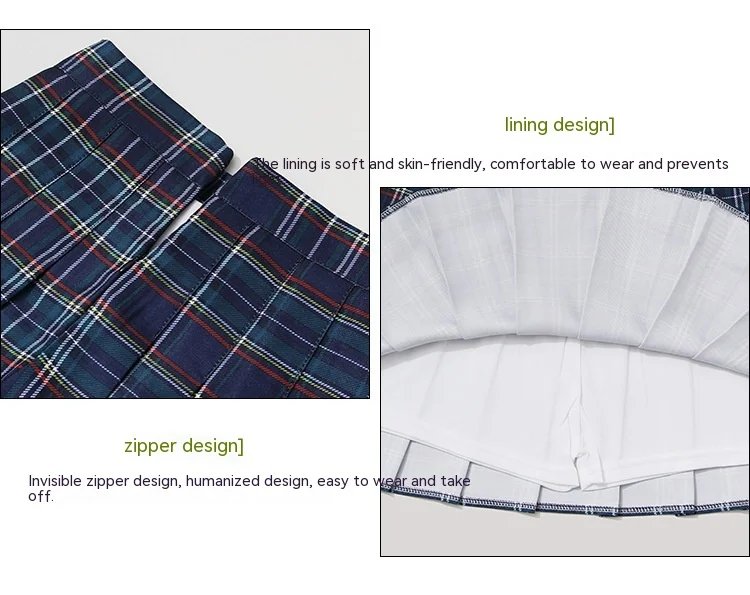 Large Plaid Pleated Women's Summer New Korean Version Suit Fabric HigH Waisted Slimming For Autumn And Winter Short Skirt