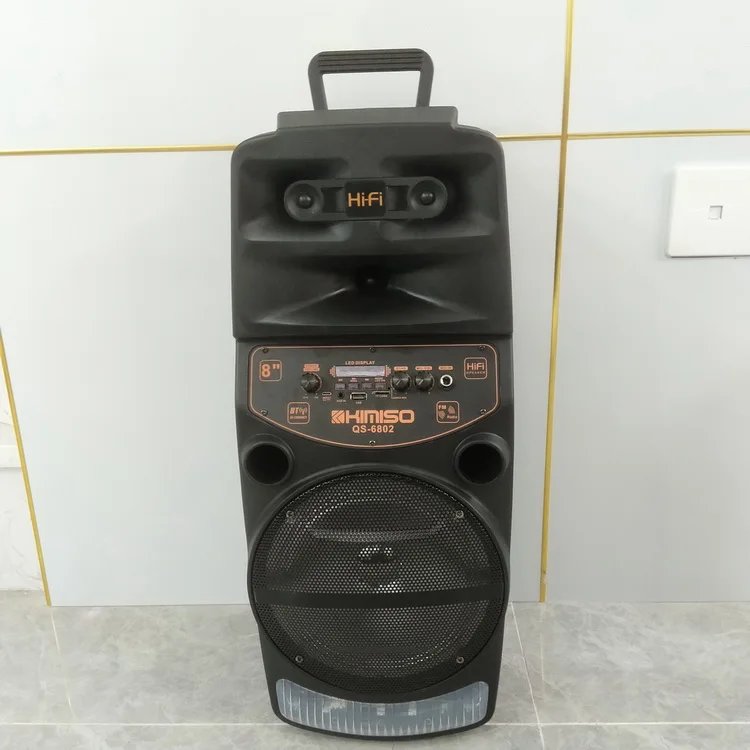 LED Trolley Box Party Speaker 2000W Peak Power 8 Inch Outdoor Portable FM Radio Bluetooth Speakers With Wired Mic Caixa De Som