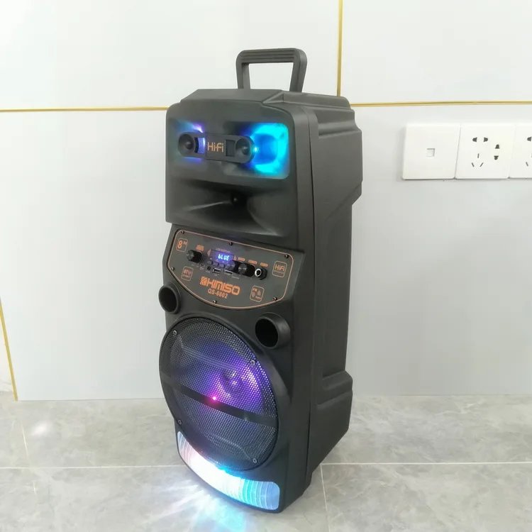 LED Trolley Box Party Speaker 2000W Peak Power 8 Inch Outdoor Portable FM Radio Bluetooth Speakers With Wired Mic Caixa De Som