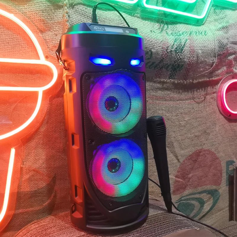 Multi-function Wireless Outdoor Subwoofer Party Performance Bluetooth Speaker Mobile KTV Colorful Lighting Effect U Disk Audio Multi-function Wireless Outdoor Subwoofer Party Performance Bluetooth Speaker Mobile KTV Colorful Lighting Effect U Disk Audio