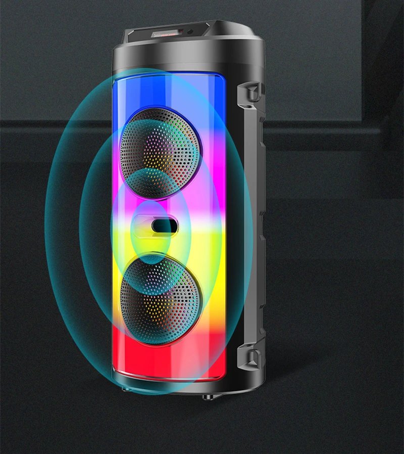 Multi-function Wireless Outdoor Subwoofer Party Performance Bluetooth Speaker Mobile KTV Colorful Lighting Effect U Disk Audio