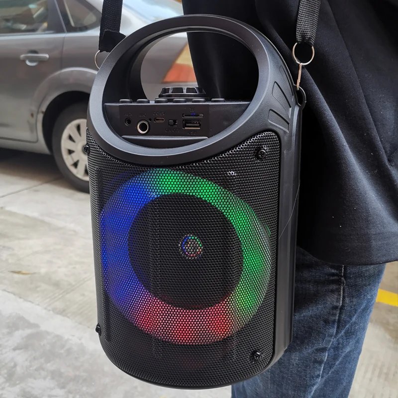 Multi-function Wireless Outdoor Subwoofer Party Performance Bluetooth Speaker Mobile KTV Colorful Lighting Effect U Disk Audio