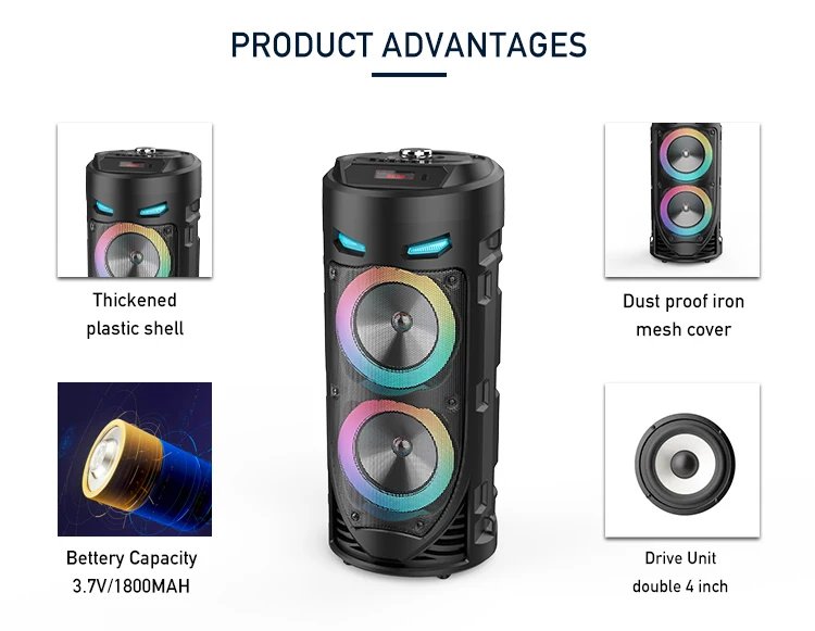 Multi-function Wireless Outdoor Subwoofer Party Performance Bluetooth Speaker Mobile KTV Colorful Lighting Effect U Disk Audio Multi-function Wireless Outdoor Subwoofer Party Performance Bluetooth Speaker Mobile KTV Colorful Lighting Effect U Disk Audio