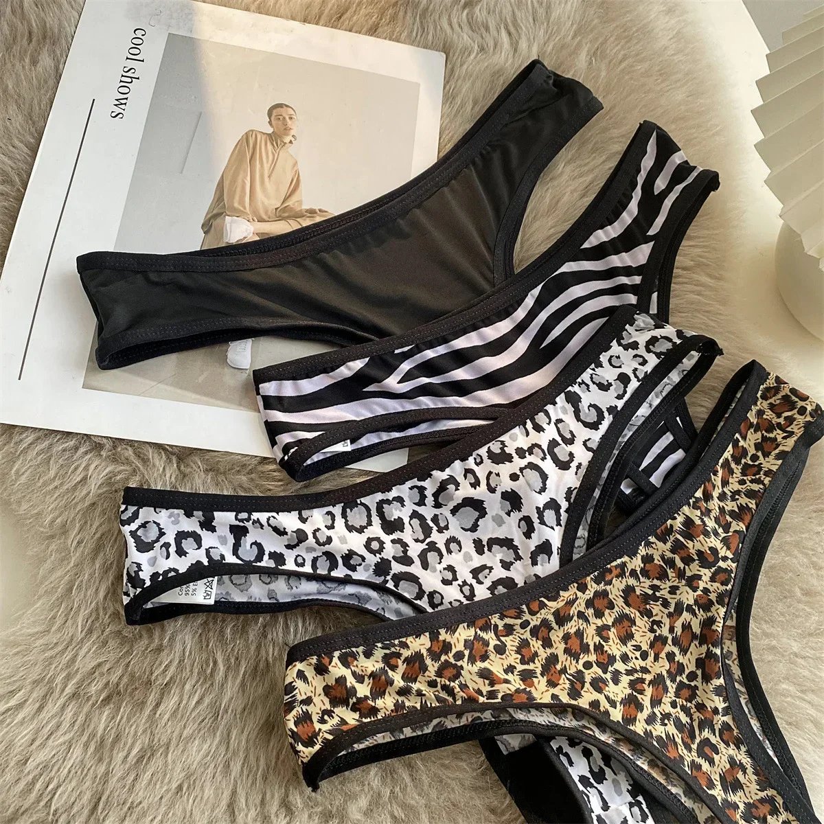 Leopard-print Sexy Underwear Women Low Waist Lace Women Panties Seamless Silk Cotton Hollow Out Thongs Female Briefs Underwear Leopard-print Sexy Underwear Women Low Waist Lace Women Panties Seamless Silk Cotton Hollow Out Thongs Female Briefs Underwear