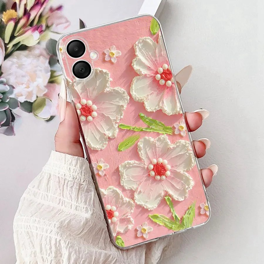 For Samsung A06 Galaxy A05 a05s Fundas Back Cover Soft Silicone TPU Butterfly Flower For SamsungA06 A 05 S SM-A055F Phone Bags