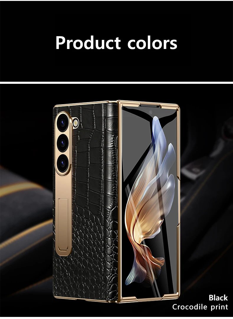 Leather Phone Case for Samsung Galaxy Z Fold 6 5 4 3 Fold6 Fold5 Gold Plating Magnetic Hinge Stand Back Cover with Mirror Film Leather Phone Case for Samsung Galaxy Z Fold 6 5 4 3 Fold6 Fold5 Gold Plating Magnetic Hinge Stand Back Cover with Mirror Film