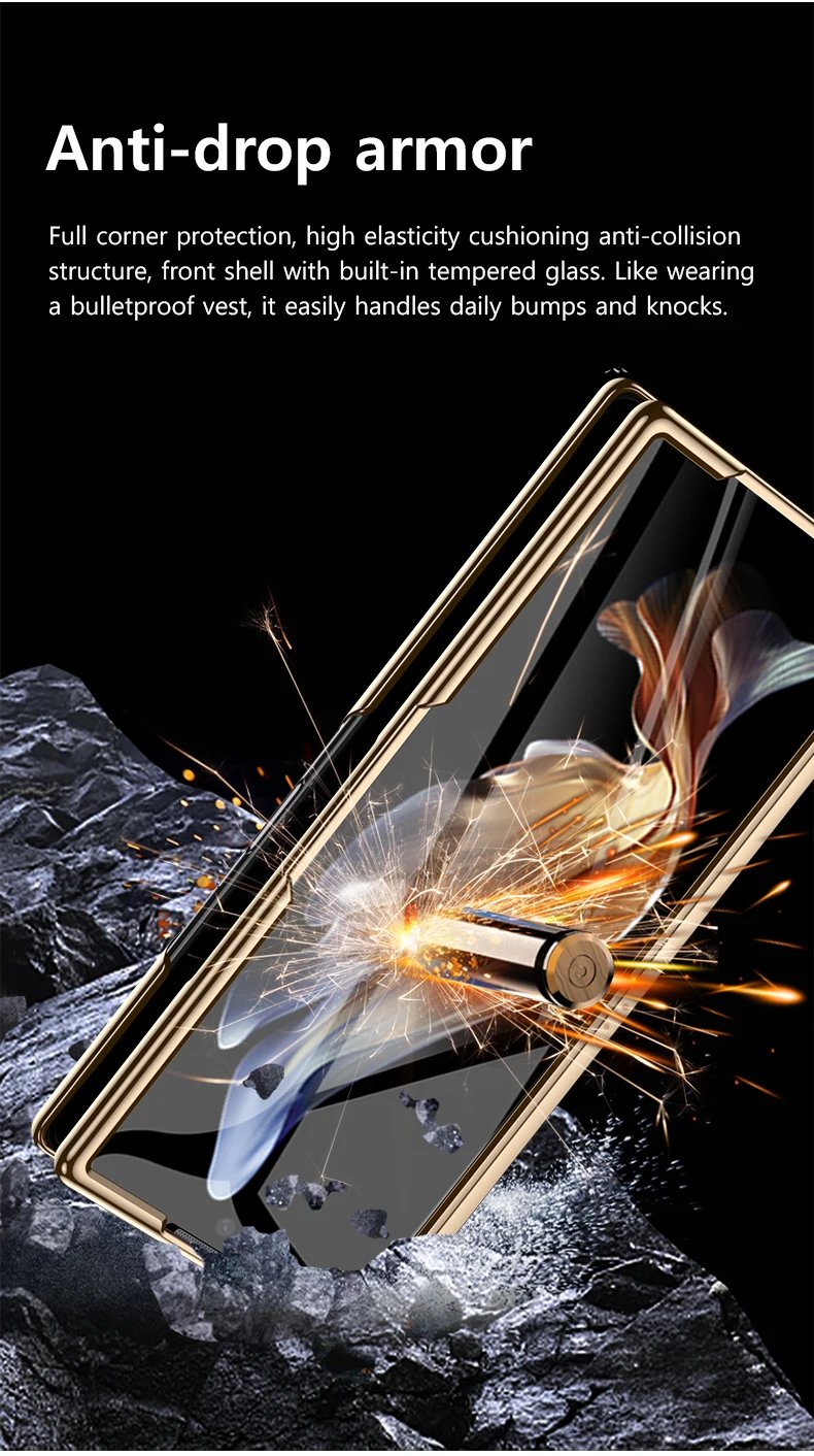 Leather Phone Case for Samsung Galaxy Z Fold 6 5 4 3 Fold6 Fold5 Gold Plating Magnetic Hinge Stand Back Cover with Mirror Film Leather Phone Case for Samsung Galaxy Z Fold 6 5 4 3 Fold6 Fold5 Gold Plating Magnetic Hinge Stand Back Cover with Mirror Film