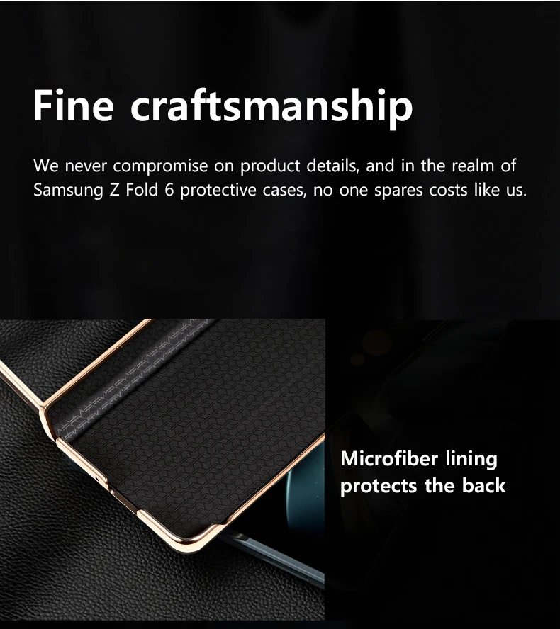 Leather Phone Case for Samsung Galaxy Z Fold 6 5 4 3 Fold6 Fold5 Gold Plating Magnetic Hinge Stand Back Cover with Mirror Film Leather Phone Case for Samsung Galaxy Z Fold 6 5 4 3 Fold6 Fold5 Gold Plating Magnetic Hinge Stand Back Cover with Mirror Film