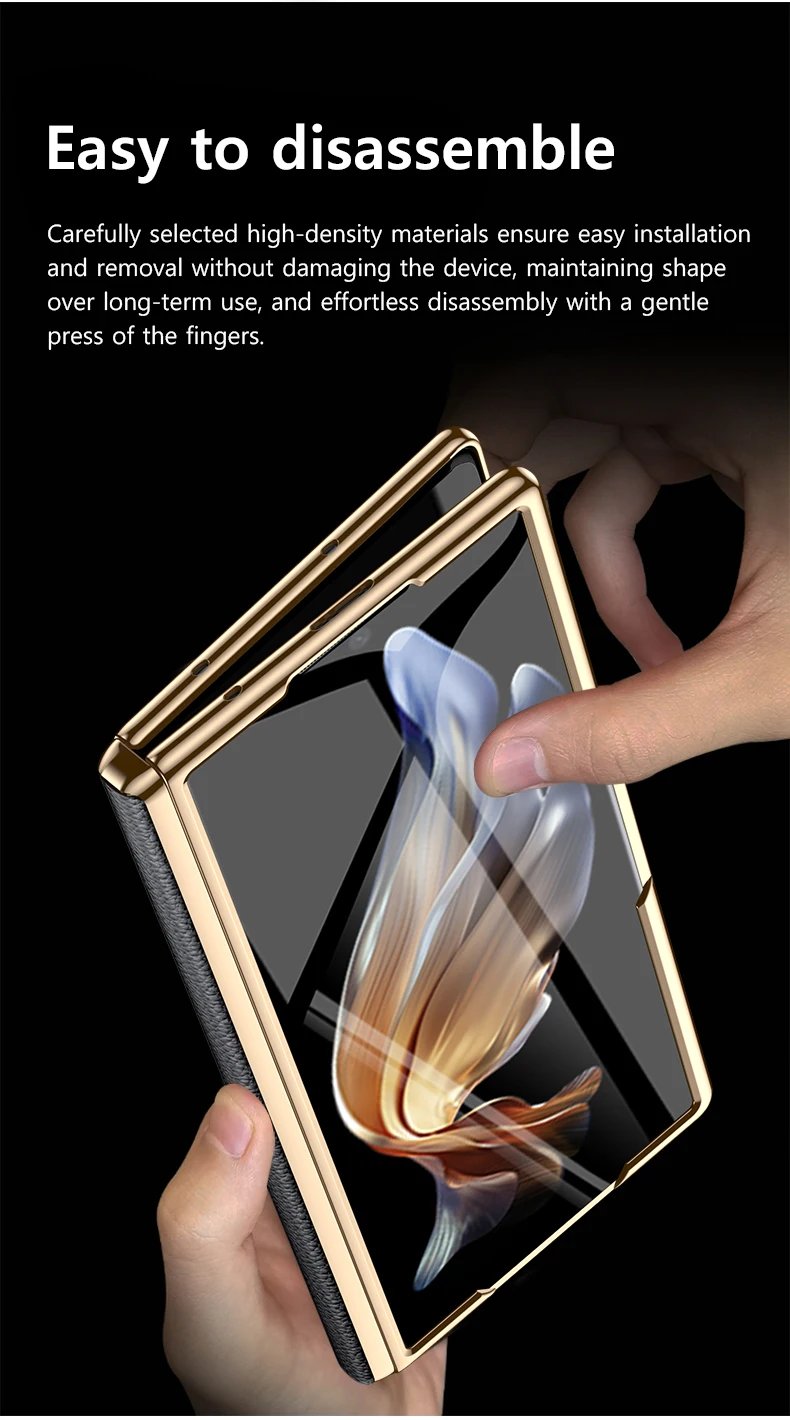 Leather Phone Case for Samsung Galaxy Z Fold 6 5 4 3 Fold6 Fold5 Gold Plating Magnetic Hinge Stand Back Cover with Mirror Film Leather Phone Case for Samsung Galaxy Z Fold 6 5 4 3 Fold6 Fold5 Gold Plating Magnetic Hinge Stand Back Cover with Mirror Film