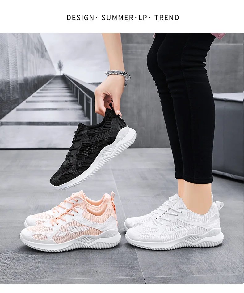 Women's shoes 2024 mesh breathable comfortable sports shoes soft sole lightweight fashion casual shoes