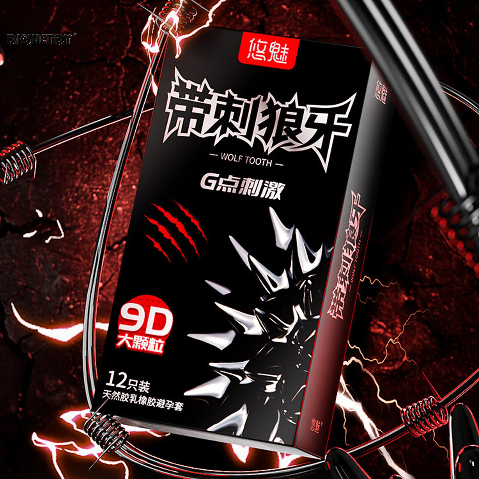 12pcs/box Female G Spot Vaginal Stimulation Condoms 9D Wolf-tooth Adults Sex Toys For Men 18+ Ribbed Dotted Spikes Penis Sleeve 12pcs/box Female G Spot Vaginal Stimulation Condoms 9D Wolf-tooth Adults Sex Toys For Men 18+ Ribbed Dotted Spikes Penis Sleeve