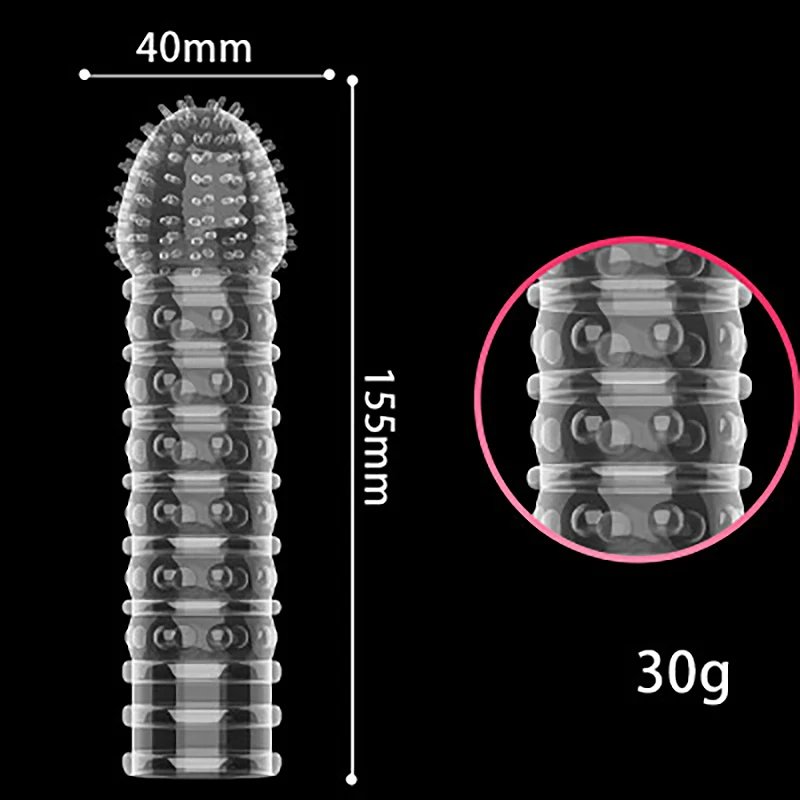 14 Type Transparent Crystal Condom Penis Sleeve Male Enlargement Time Delay Spike Clit Reusable Condoms Sex Toy for Couple