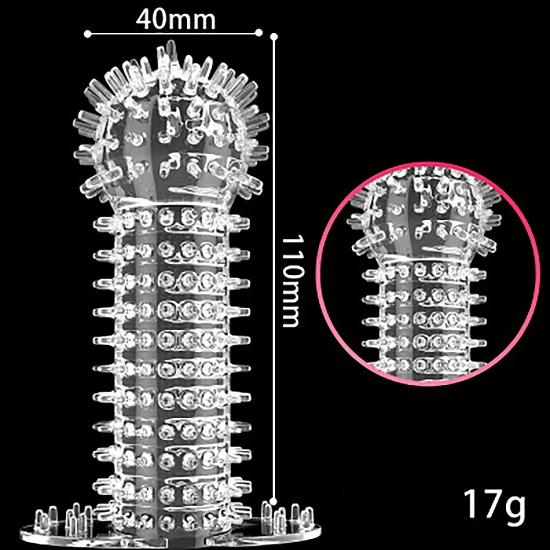 14 Type Transparent Crystal Condom Penis Sleeve Male Enlargement Time Delay Spike Clit Reusable Condoms Sex Toy for Couple