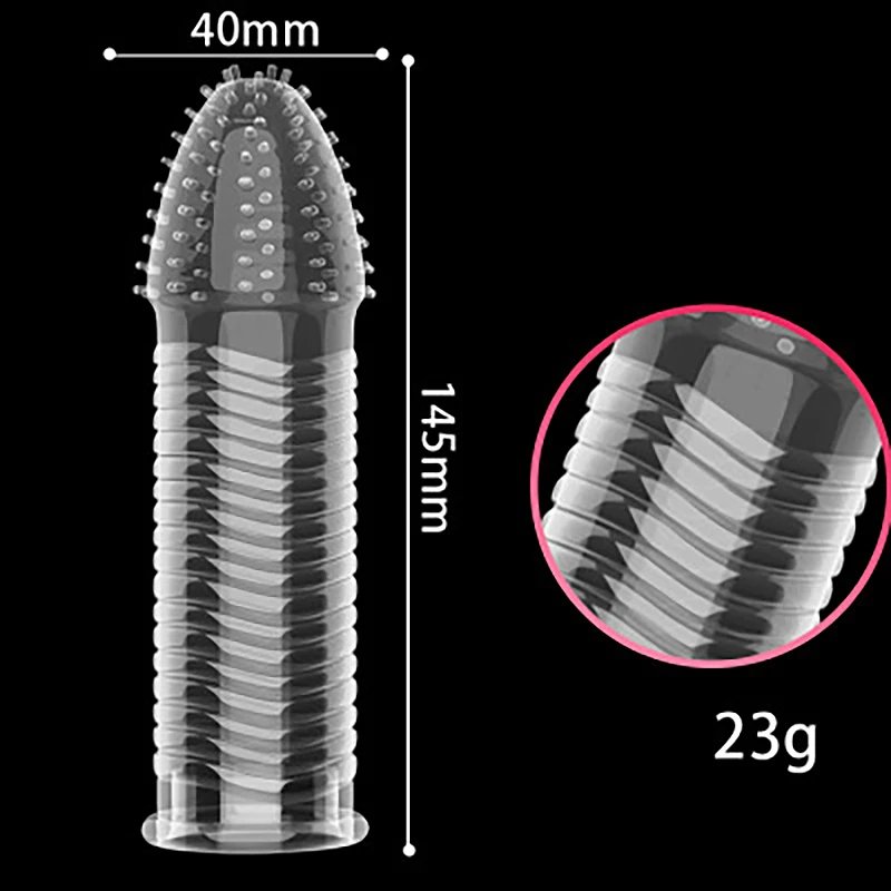 14 Type Transparent Crystal Condom Penis Sleeve Male Enlargement Time Delay Spike Clit Reusable Condoms Sex Toy for Couple