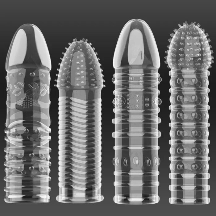 14 Type Transparent Crystal Condom Penis Sleeve Male Enlargement Time Delay Spike Clit Reusable Condoms Sex Toy for Couple - Image 3
