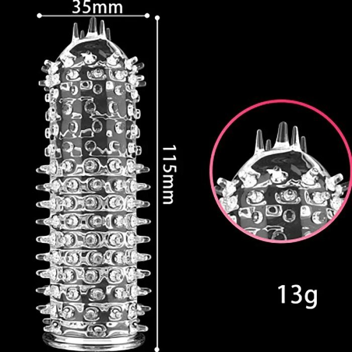 14 Type Transparent Crystal Condom Penis Sleeve Male Enlargement Time Delay Spike Clit Reusable Condoms Sex Toy for Couple - Image 6