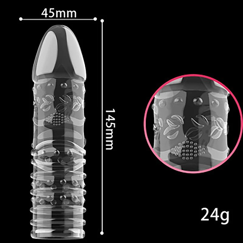 14 Type Transparent Crystal Condom Penis Sleeve Male Enlargement Time Delay Spike Clit Reusable Condoms Sex Toy for Couple