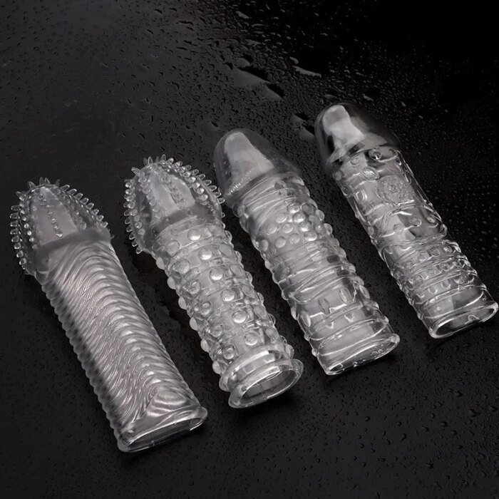4 Types Crystal Penis Sleeve 14cm Peinis Extender Enlargement Condoms Delay Ejaculation Sex Toys for Men Sex Shop - Image 6