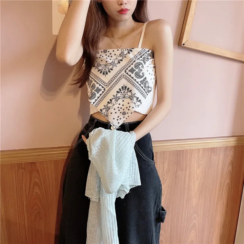 Women Fashion Satin Tie Back Knot Spaghetti Bandana Tube Crop Top Print Sleeveless Vest Blouse Basic Plain Camisole Women Fashion Satin Tie Back Knot Spaghetti Bandana Tube Crop Top Print Sleeveless Vest Blouse Basic Plain Camisole