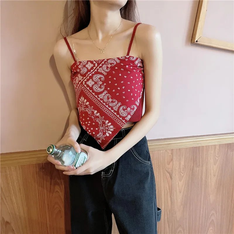 Women Fashion Satin Tie Back Knot Spaghetti Bandana Tube Crop Top Print Sleeveless Vest Blouse Basic Plain Camisole Women Fashion Satin Tie Back Knot Spaghetti Bandana Tube Crop Top Print Sleeveless Vest Blouse Basic Plain Camisole