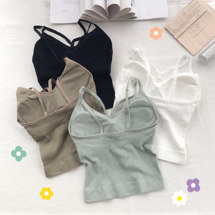 Women Cotton Underwear Push Up Bra Sexy Top Women Suspender Tank Up Fashion Solid Color Lingerie Female Soft Top Brassreie - Image 4